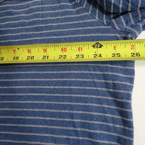 Johnnie-O Hangin Out Blue Striped Long Sleeve Henley Shirt Men Size XL Cotton - Picture 9 of 13